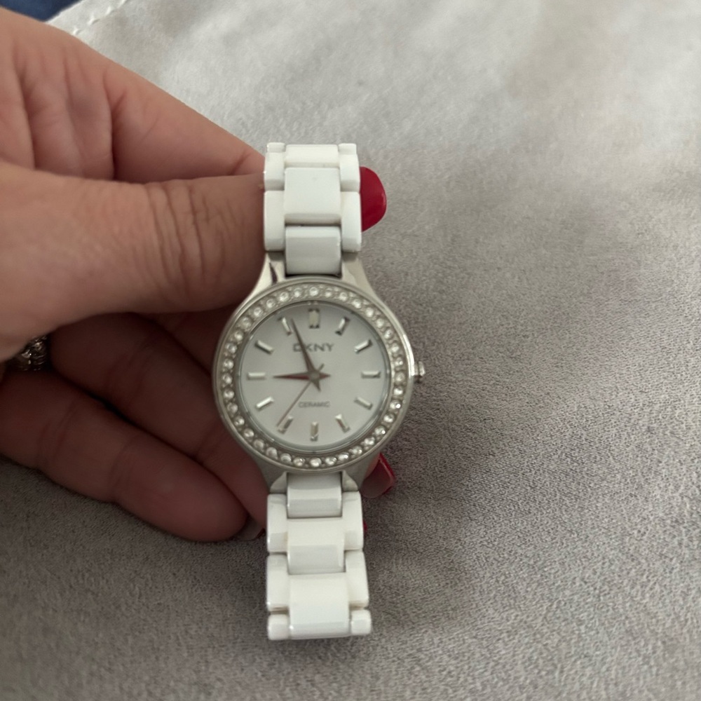 DKNY White and Silver Women's Watch
